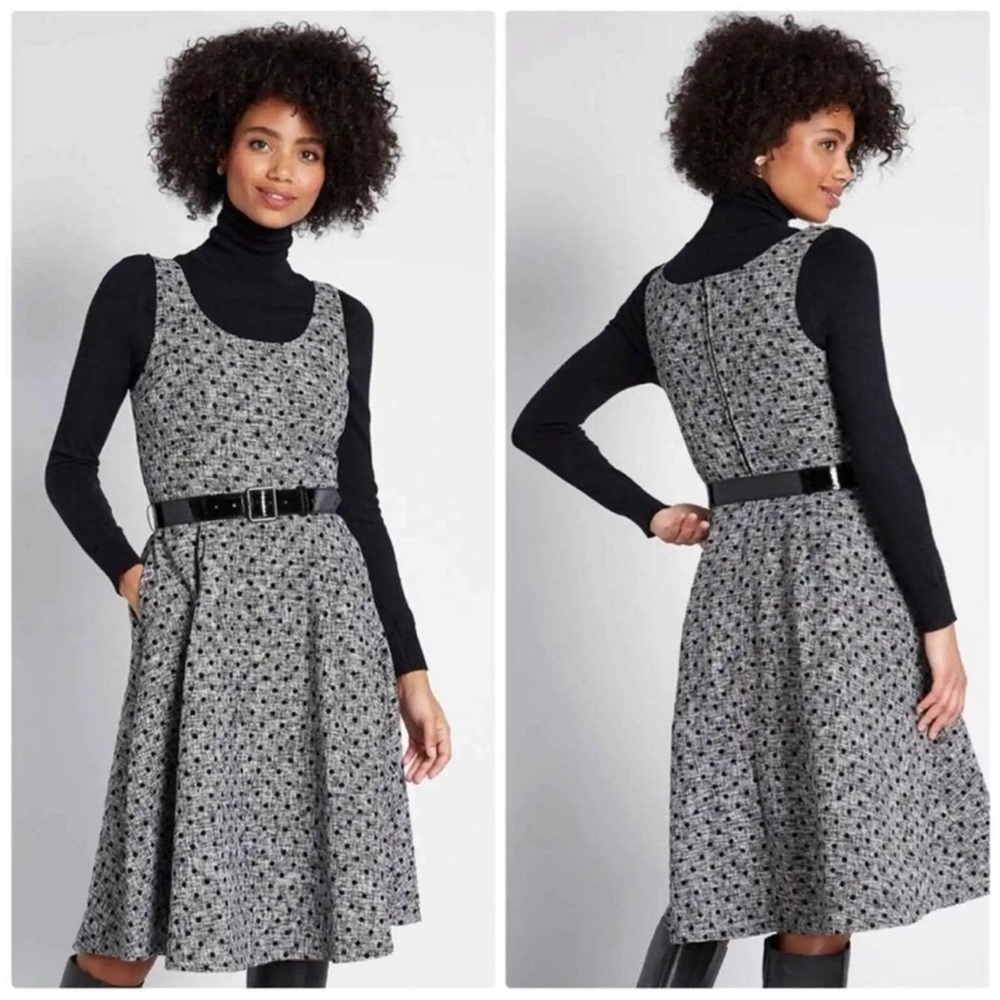 ModCloth Rake the Lead Tweed A Line Dress Size 6